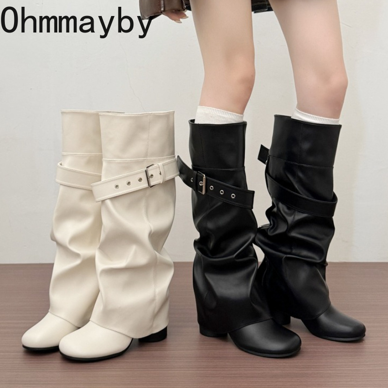 Leather Classic Strap - Sepatu Bot Wanita Setinggi Lutut dengan