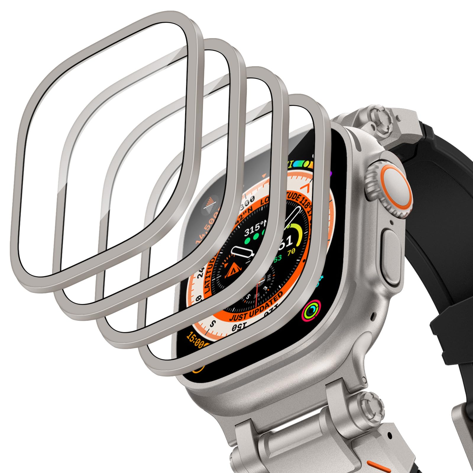 Smartwatch Case - Casing Aloi Aluminium + Kaca Tempered