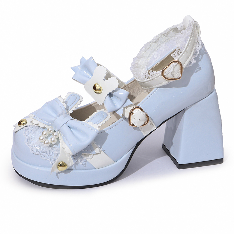 Leather Classic Strap - Sepatu Wanita Lolita Klasik, Ujung Bulat,