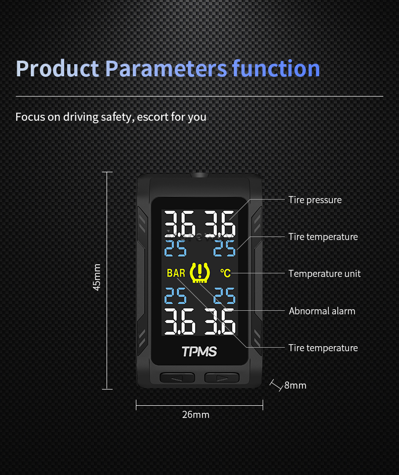 Sensor Pemantau Tekanan Ban TP - Smartwatch Universal ulasan dan harga