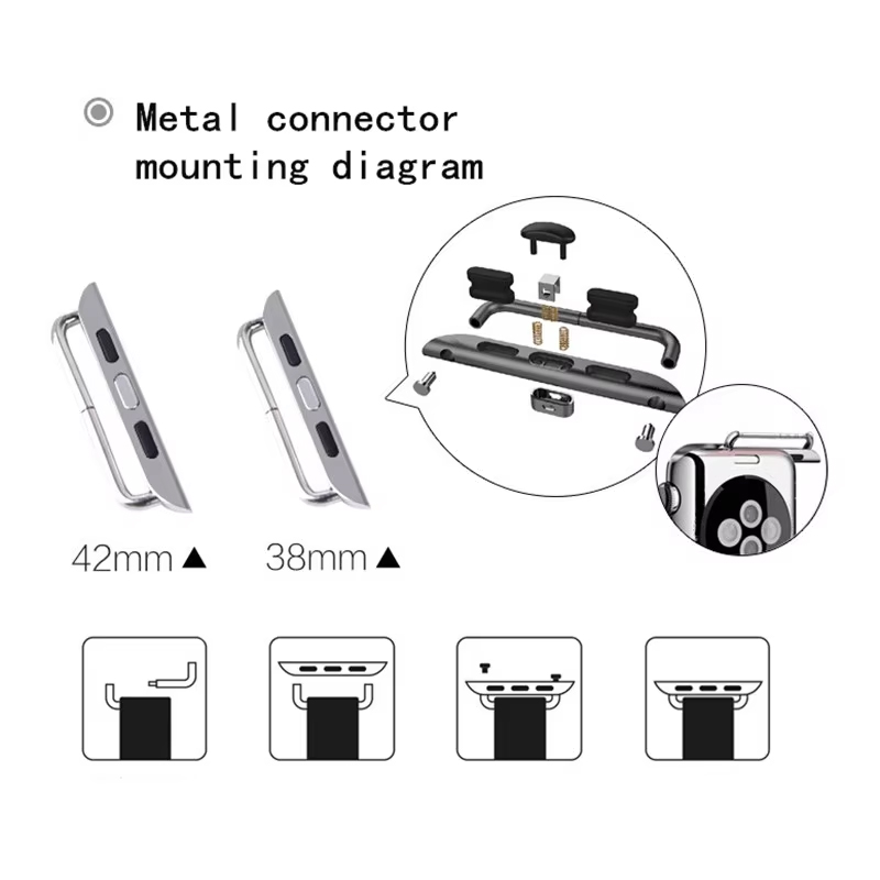 2 Buah Adaptor Konektor Baja T - Apple Smartwatch Accessories ulasan dan harga